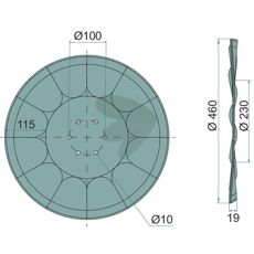 Sporingsmarkørskive Ø 458 mm, vigtig til præcisionsdyrkning.