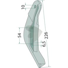 Skærkile til Kverneland, 226 mm med hul 6,5/10 mm, til præcision i arbejde.