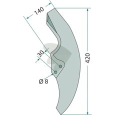 Kvalitativ spids, artikelnummer 819720, passer til flere redskaber.