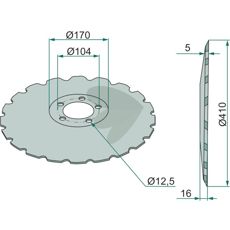 Skive 353950, ideel til forskellige landbrugsredskaber og maskiner.