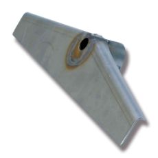 Vinklet gødningsskraber 350mm, rustfri og effektiv til landbrug.