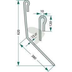 Fjederpind på 15 mm, ideel til forskellige landbrugsanvendelser.