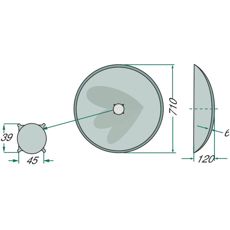 Glatskål Ø710x6 mm, ideel til jævn jordbearbejdning og dyrkning.