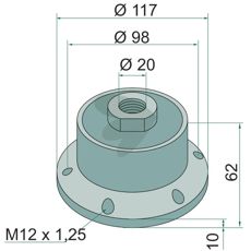 Tallerkenleje 208062, vital for maskiner der bearbejder jord.