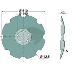 Tallerken 170097, ideel til høst- og dyrkningsmaskiner.