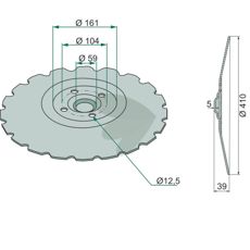 Tallerken 159937, en kraftfuld del for høstemaskiner.