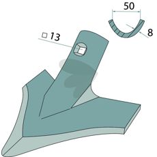 Effektivt gåsefodsskær 165038 til præcision indenfor jordbrug.