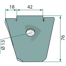 Afskrabningsplade, kompatibel med Väderstad udstyr til effektiv vedligeholdelse.