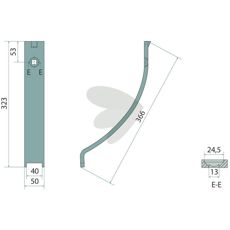 Ledeskraber, 50 cm bredde, et fremragende valg for præcisionsarbejde i jord.