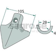 Hakskær med tykkelse 4 mm, perfekt til intensiv jordbearbejdning.