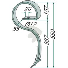 Kultivatorstang med skær, ideel til dyb jordbearbejdning.