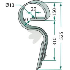 Holdbar fjederstift, en vigtig del af landbrugsudstyr.