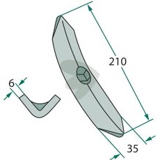 Sæt med 25 skær 210 mm, ideelt til skæremaskinvedligeholdelse.