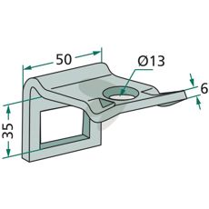 Beslag 35x50, perfekt til ramme 50x15, stærk konstruktion.