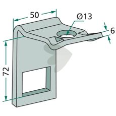 Beslag til ramme 50X50, perfekt til sikker fastgørelse af forskellige tilbehør.