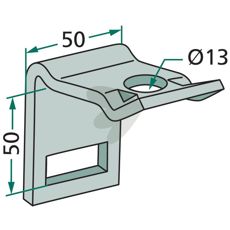 Beslag til ramme 40X40 med tænder 32X10, holdbar og robust.