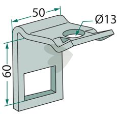 Beslag ramme 40X40 med forstærkningsfjeder for ekstra stabilitet.