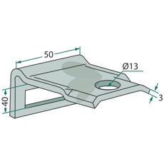 Beslag 50X40 til ramme 50X30, sikrer tilbehørets stabilitet.