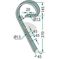 CB trækbomstift Väderstad, 9,5mm, tilpasset til robust brug.