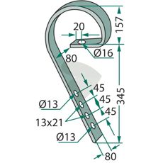 Trækbomstift 202181, designet til Väderstad-maskiner.