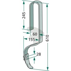 Pind med skær, længde 610mm, passer til Nordsten og flere modeller.