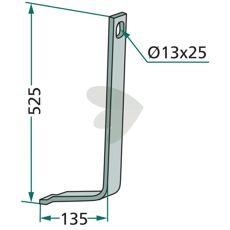 Stærk forstærkningsfjeder, dimension 40x10mm, til landbrugsudstyr.