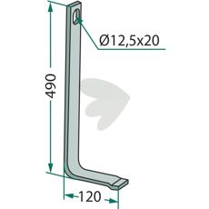 Forstærkningsfjeder med dimensionerne 32x10mm, kræfter som nødvendig i landbrug.