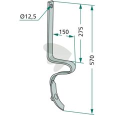 Pind til Amazone og andre mærker, 32x10mm og 570mm lang.