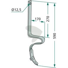 Pind med skær 32x12mm, længde 590mm, for at optimere din maskine.