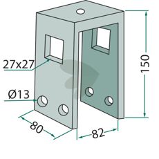 Beslag komplet til ramme 80X80, designet til sikker og pålidelig anvendelse.