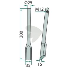 Stift HE-VA/Doublet til Record Väderstad, perfekt til landbrug og jordbearbejdning.