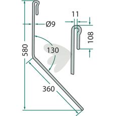 Lang efterharvetand, designet til at håndtere hårde eftersåningsopgaver.