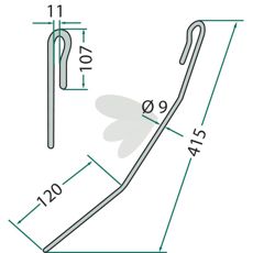 Amazone skraber - 953558, effektiv efterharvetand til landbrug og afgrøder.