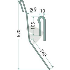Venstre yder efterharvetand, perfekt til effektiv bearbejdning af jord.