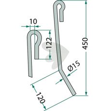 Amazone skraber efterharvetand 959338, fremragende til hård brug.
