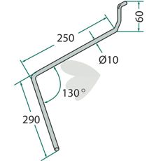 Amazone skraber efterharvetand 250mm til præcise jordbearbejdninger.