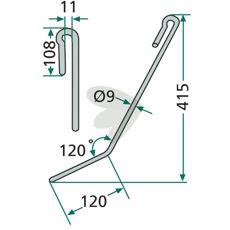 Kompakt kort efterharvetand til Amazone skrabere, ideel til præcision.