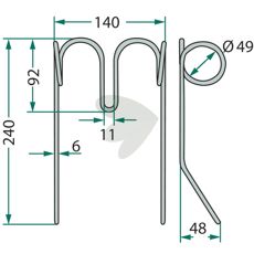 Amazone frøskraber efterharvetand, gammel model med høj kvalitet.
