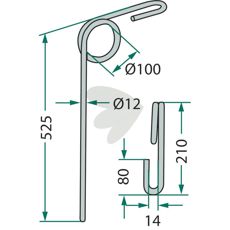 Efterharvetand Doublet-Record 525mm, perfekt til effektiv myreskørd.
