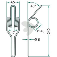 Lemken efterharvetand 240mm, kompakte dimensioner til præcisionsarbejde.