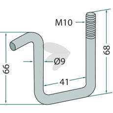 Beslag til ramme 40X40 mm i metal, M10 skrue, til blandet brug.