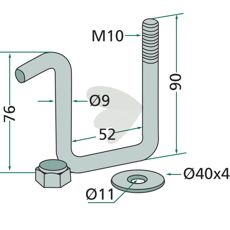 Beslag til ramme 50x50 mm, perfekt til stabil montering af konstruktion.