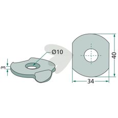Skive 18010.ST-HH-1, nødvendig for at sikre og fastgøre udstyr.