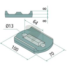 Holderplade til stabil monteringsløsning, passer til forskellige maskinanvendelser.