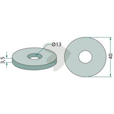 Skive beregnet til bøjleskrue, sikrer en stabil og holdbar montering.