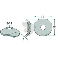Speciel skive til model 18010.ST-HH-4, giver ekstra styrke og stabilitet.