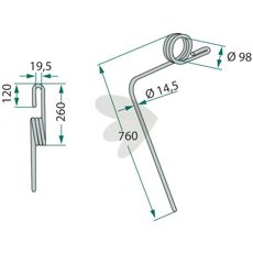 Köckerling efterharvspløk på 760mm, perfekt til effektiv høst.