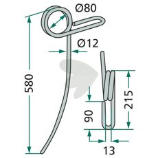 Marsk-Stig efterslæbepind 580mm til præcis og glat jordbearbejdning.