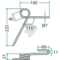 Bag efterslæbepind til Kuhn (Nodet) model FJX0348C til effektiv dyrkning.