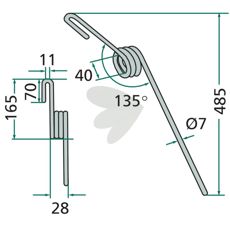 Bageste efterharvetand i 45° til Pöttinger og Rabe, ideel til effektiv høst.